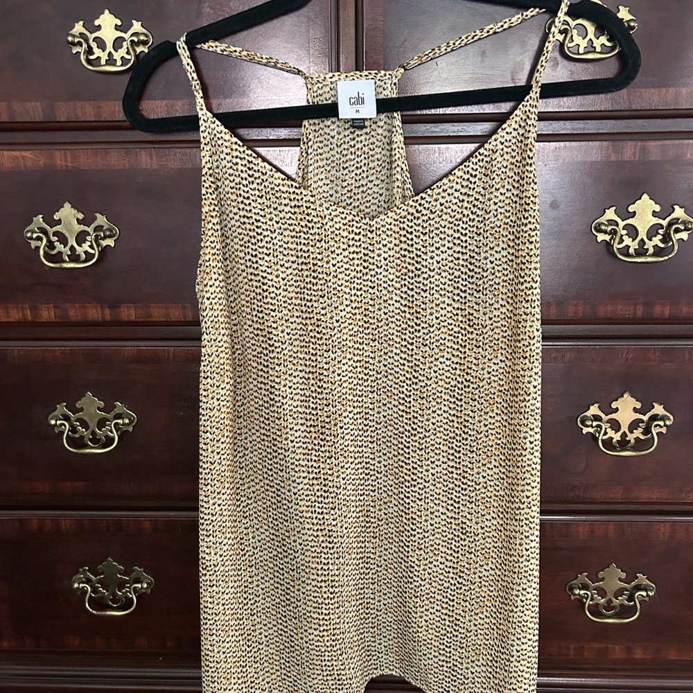 CAbi Beige Patterned Camisole Top